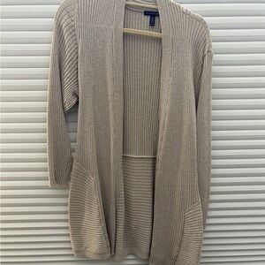 Eileen Fisher Women's Taupe Ribbed Cardigan